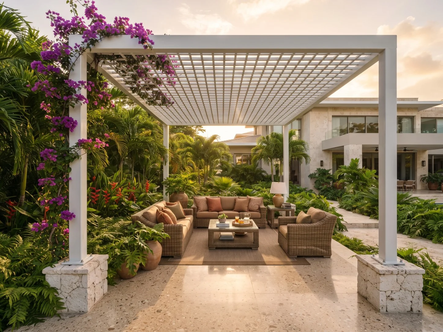 Pérgola metálica moderna