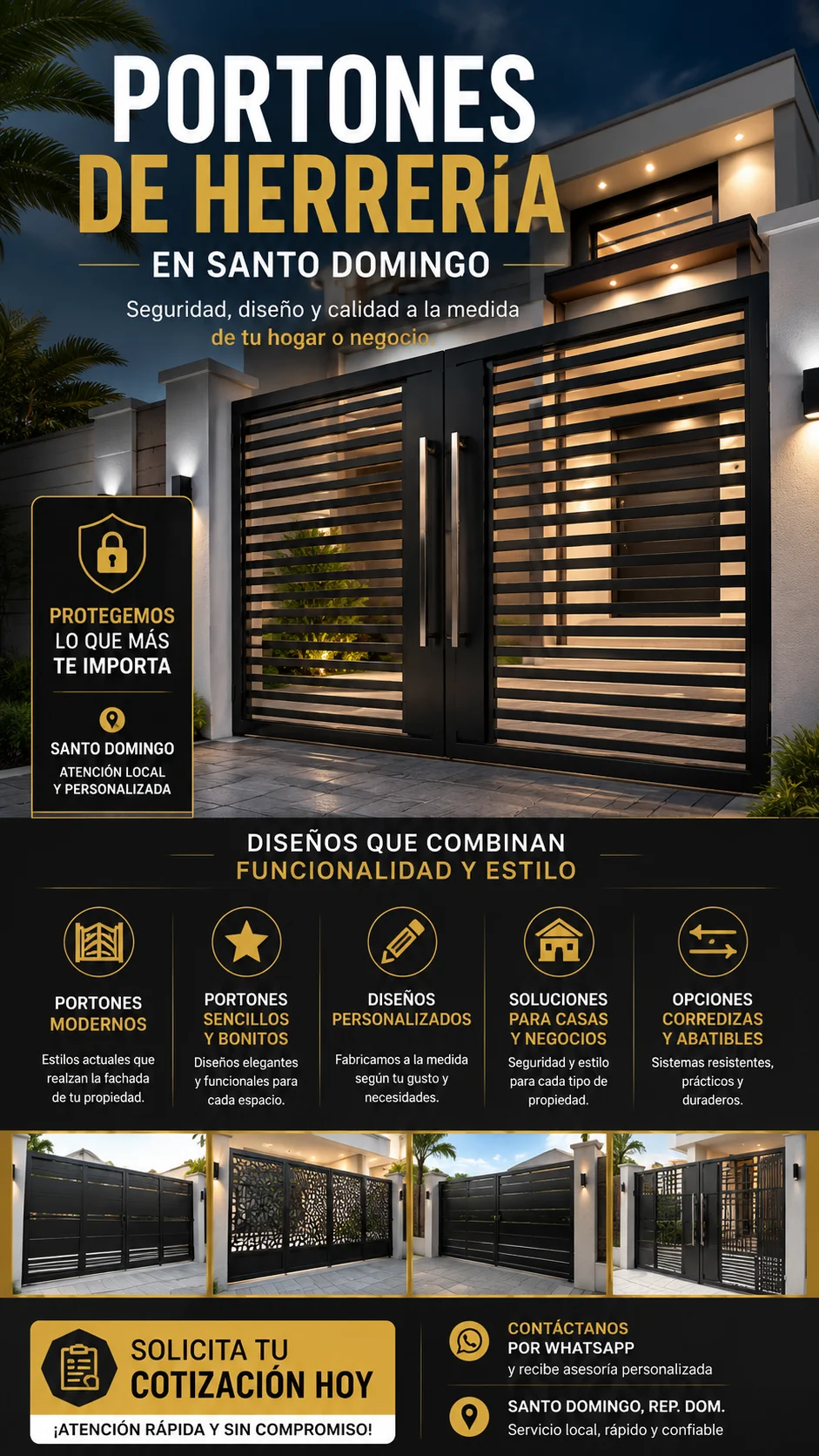 Portones de herrería modernos en Santo Domingo