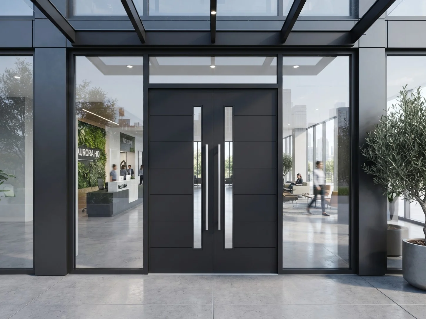 Puerta de hierro moderna