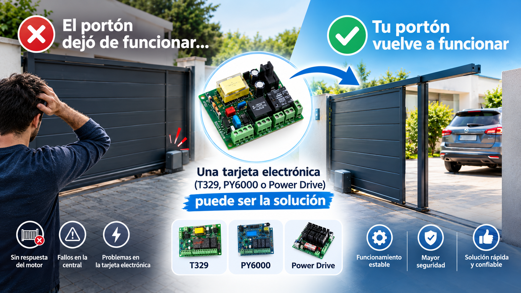 Componentes electrónicos y tarjeta de control